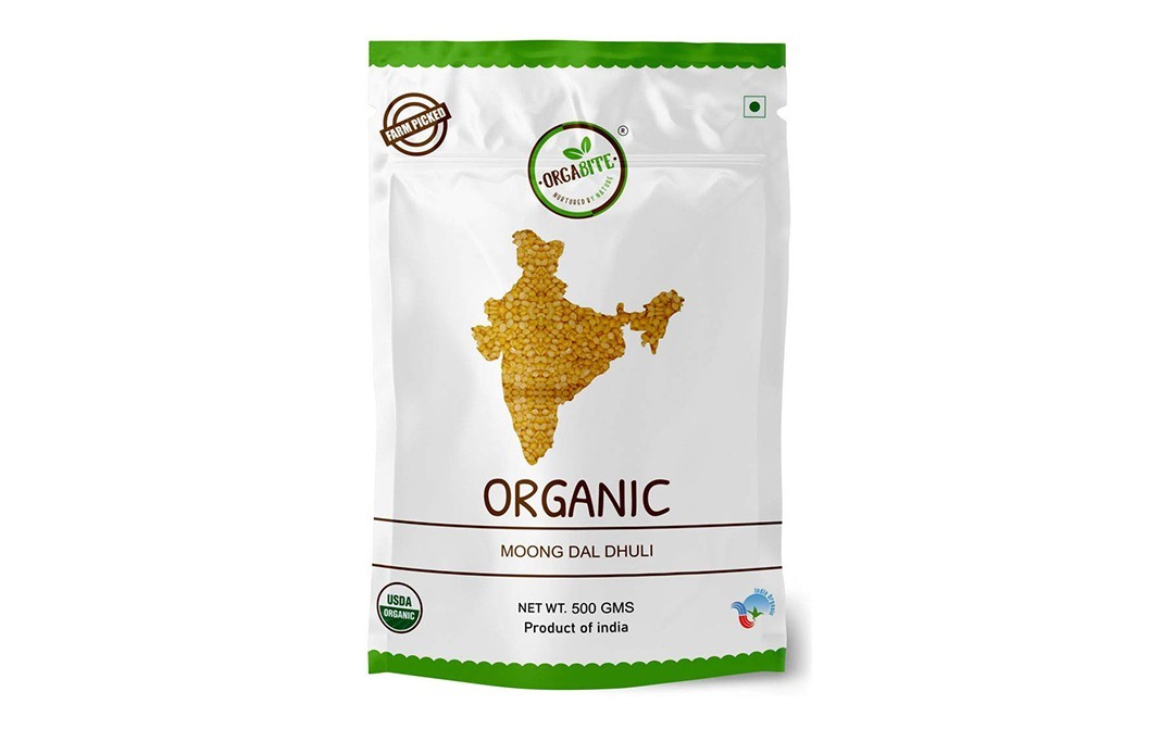 Orgabite Organic Moong Dal Dhuli    Pack  500 grams